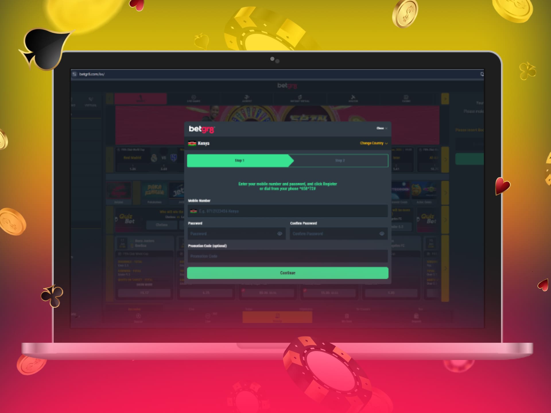 BetGR8 Kenya Registration Main Methods to start playing